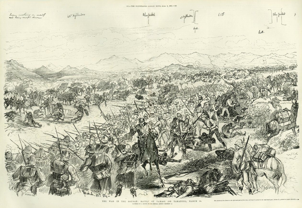De Slag bij Tamai op 13 maart 1884, 1884 door Melton Prior