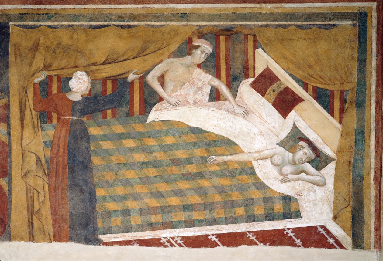 Scène uit het huwelijksleven, ca. 1306 door Memmo di Filippuccio