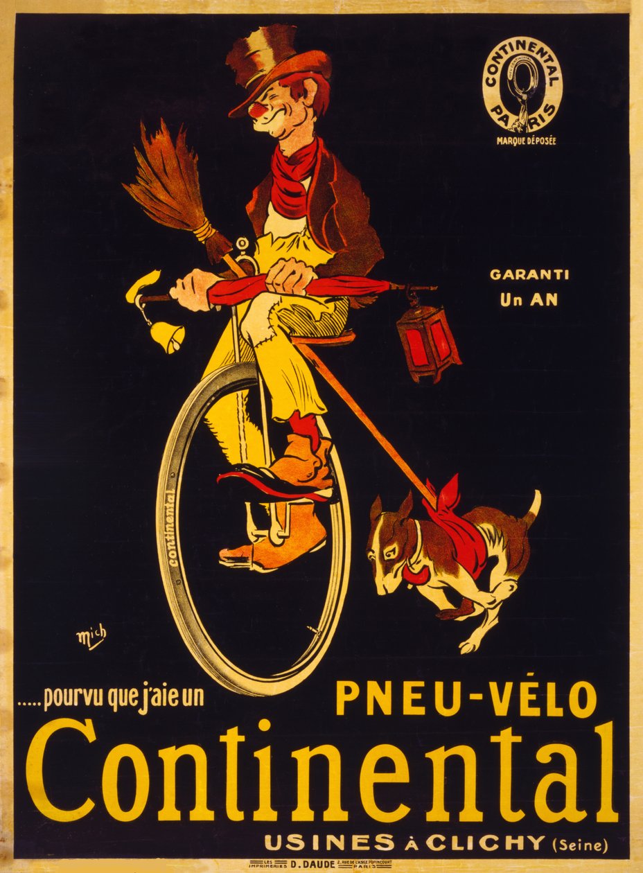 Pourvu que jaie un pneu-vélo Continental, ca. 1900 door Mich