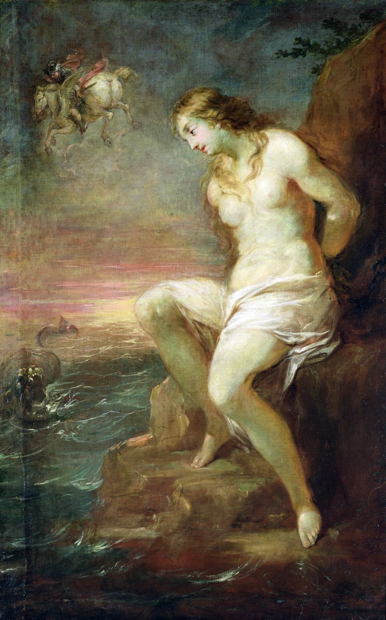 Perseus Redt Andromeda, c.1695 door Michael Leopold Willmann