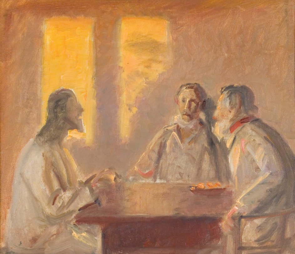 Christus in Emmaus door Michael Peter Ancher