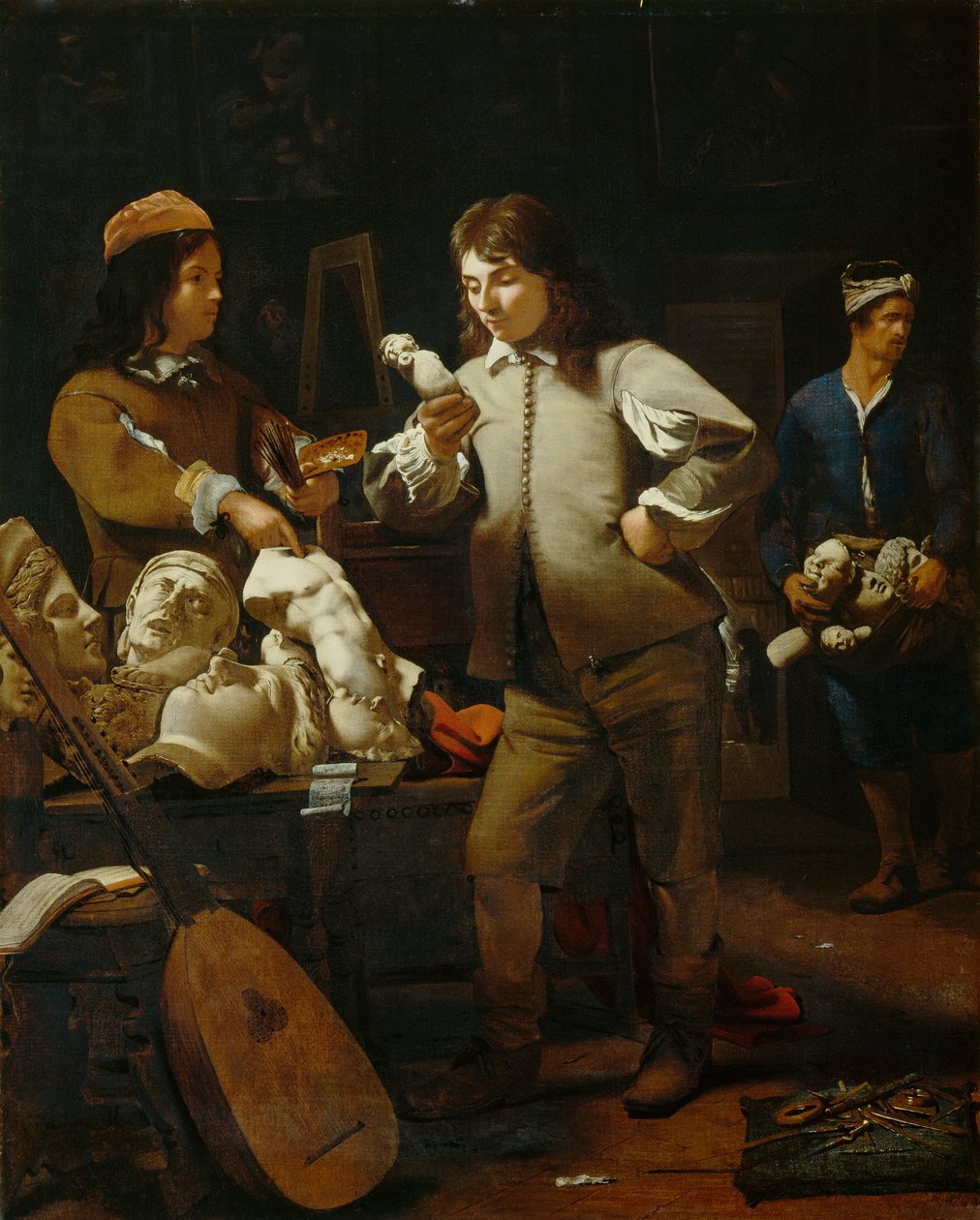 In het Atelier, 1652 door Michael Sweerts