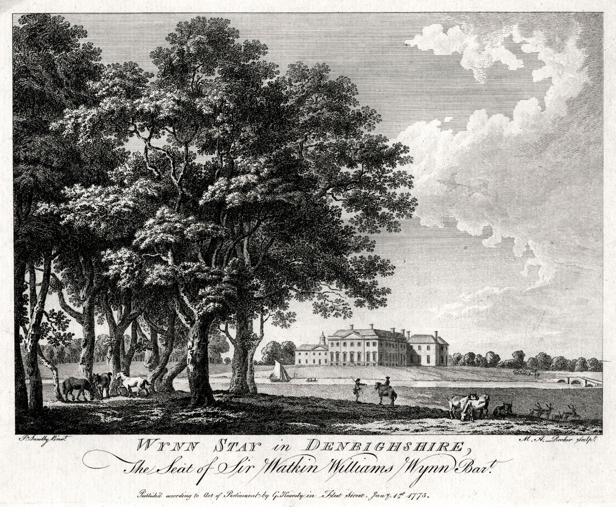 Wynn Stay in Denbighshire, Wales, 1775 door Michael Angelo Rooker