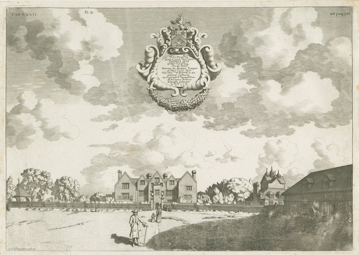 Bentley Hall: koperplaatgravure, [1686] door Michael Burghers