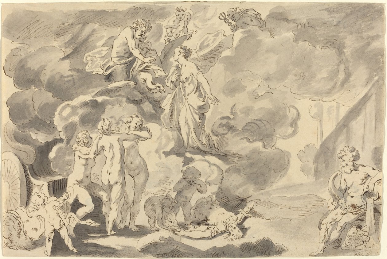 De Dood van Phaeton door Michael Burghers after Johann Liss