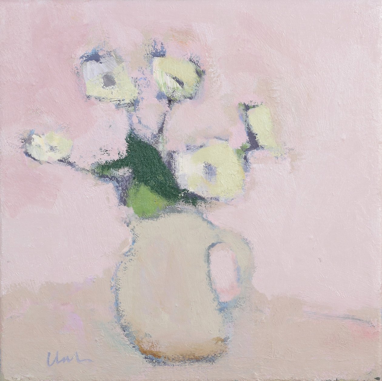 Witte anemonen, 2016 (olieverf op linnen) door Michael G. Clark
