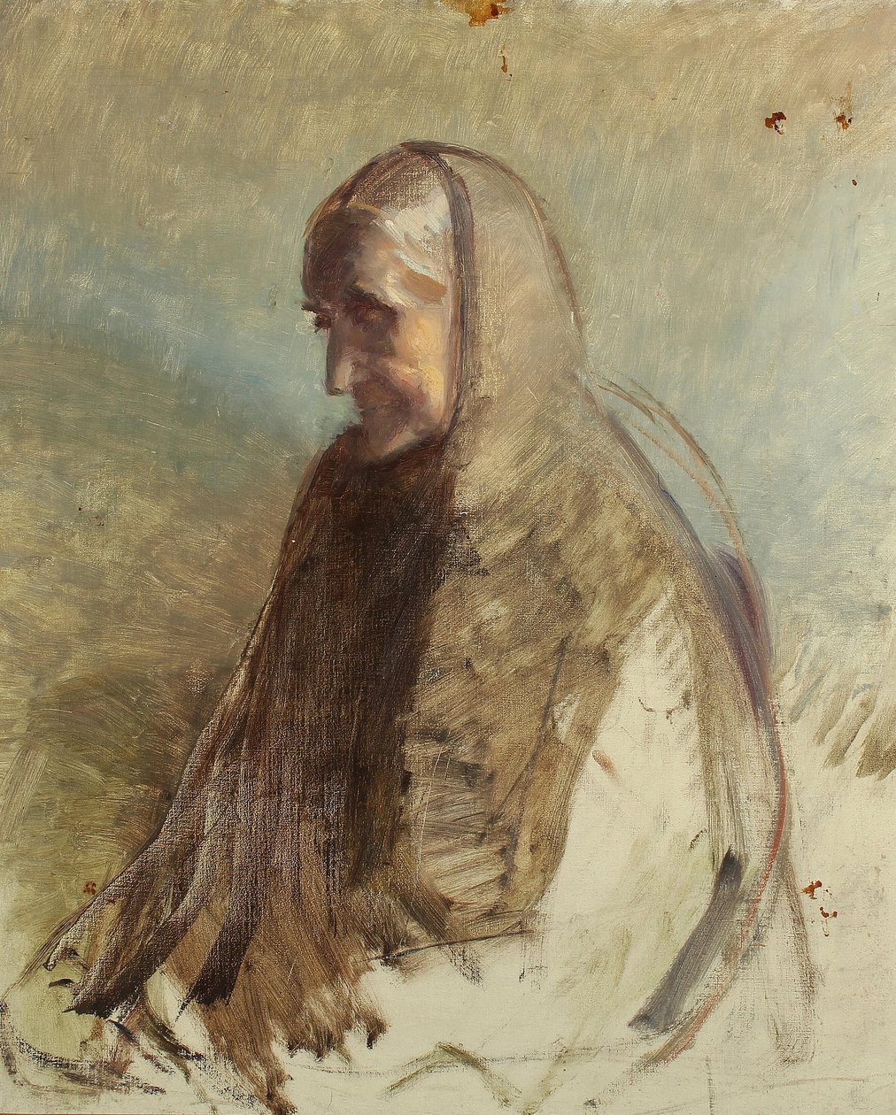 Studie van mevrouw Brøndum. door Michael Peter Ancher