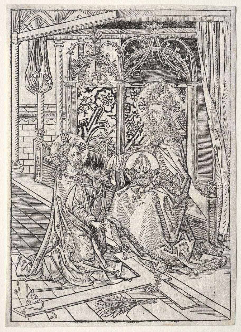 Der Schatzbehalter: De Drie-eenheid, 1491 door Michael Wolgemut