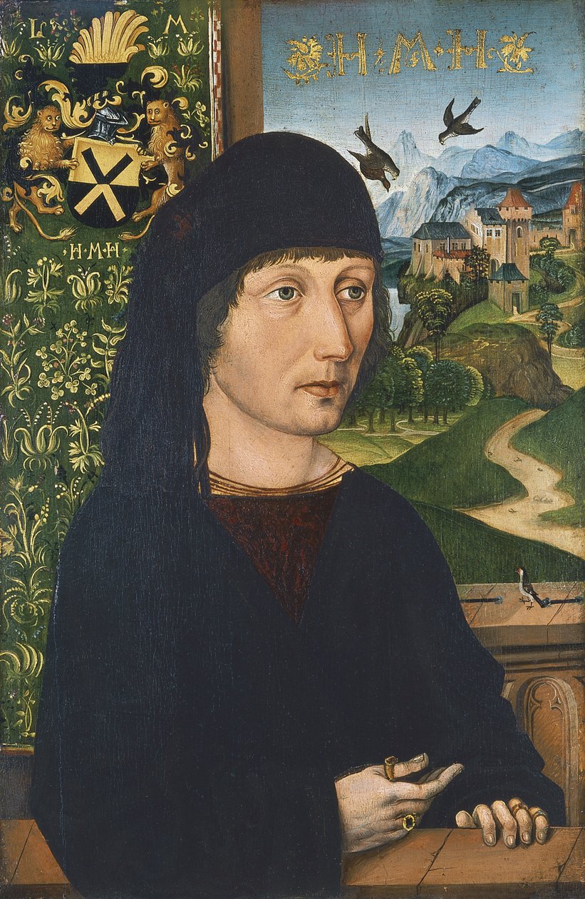 Portret van Levinus Memminger, ca. 1485 door Michael Wolgemut