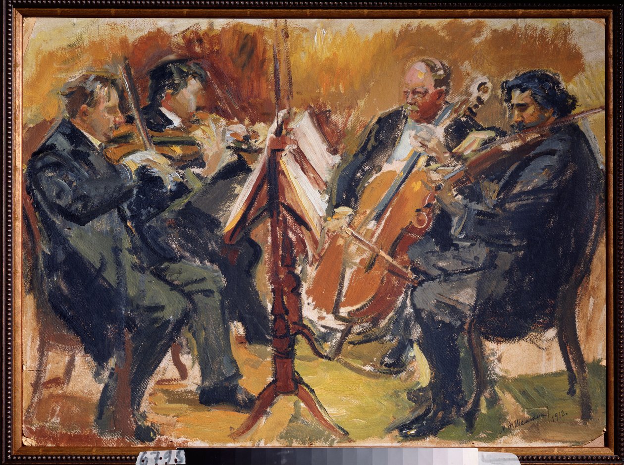 Het Tsjechische Kwartet van de componist Sergei Taneyev, 1912 door Michail Fyodorovich Shemyakin