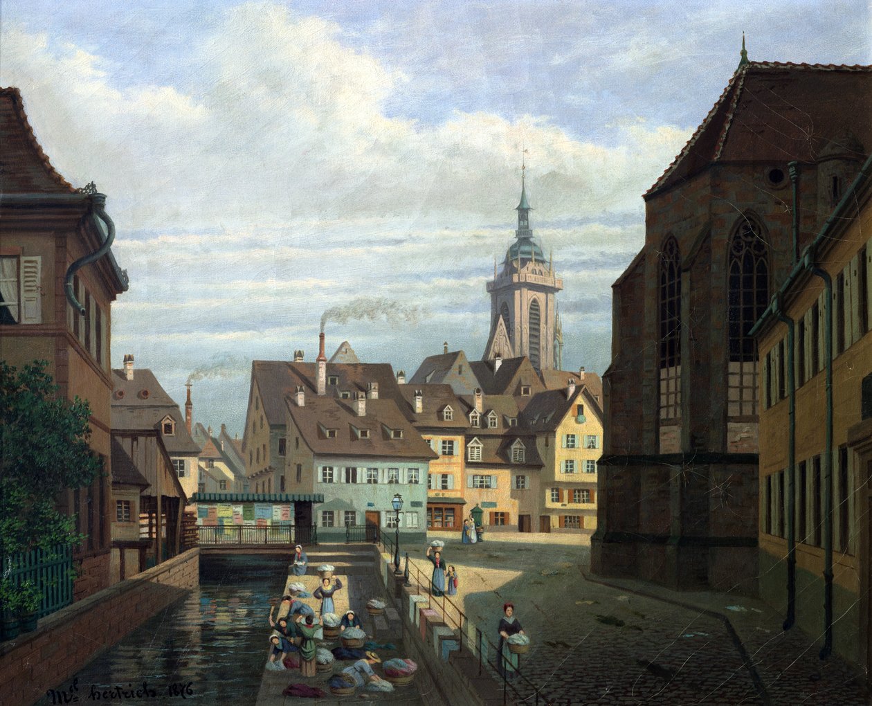 Place des Dominicains, Colmar, 1876 door Michel Hertrich