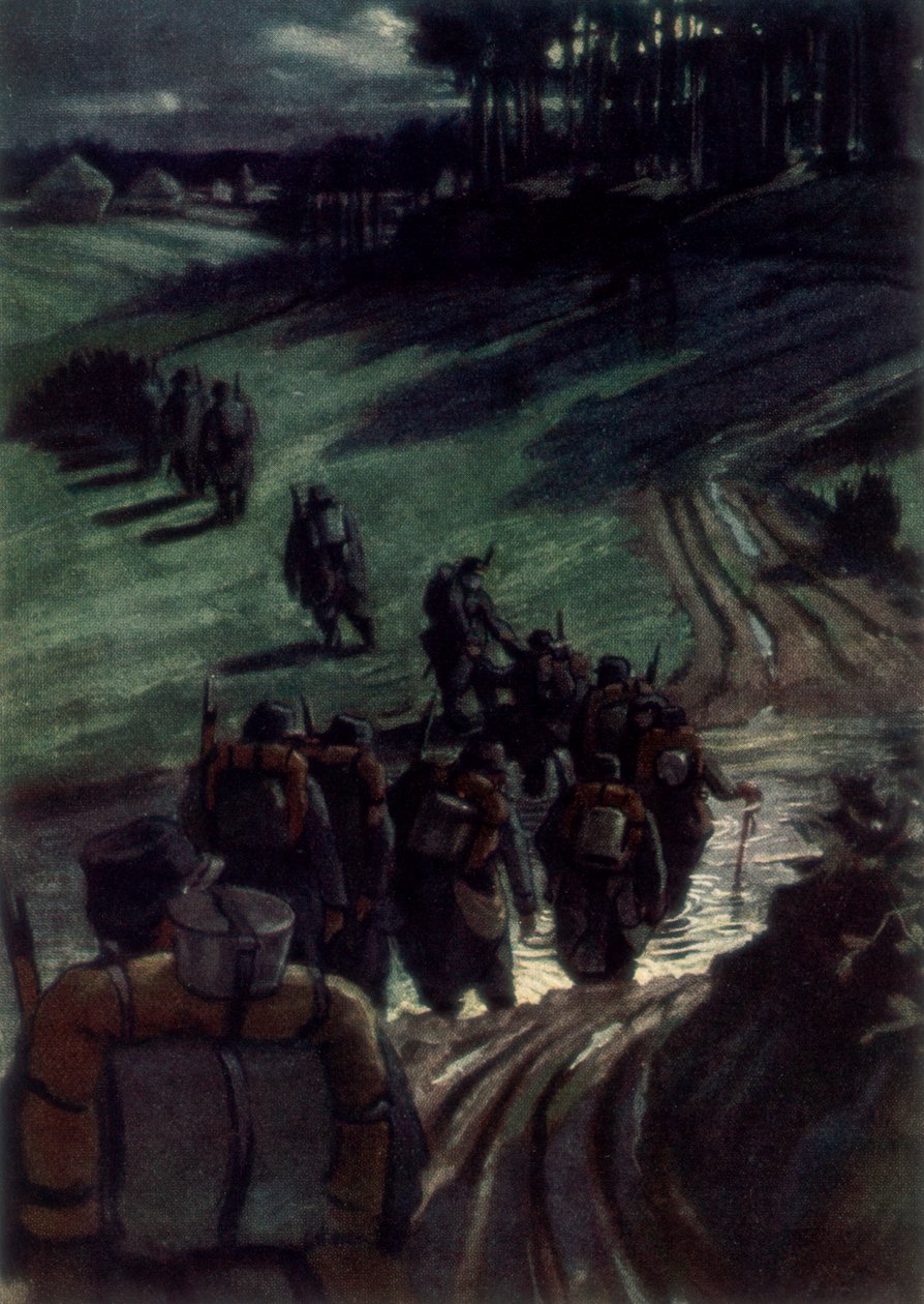 Naar de loopgraven, 1915, 1926 door Michel