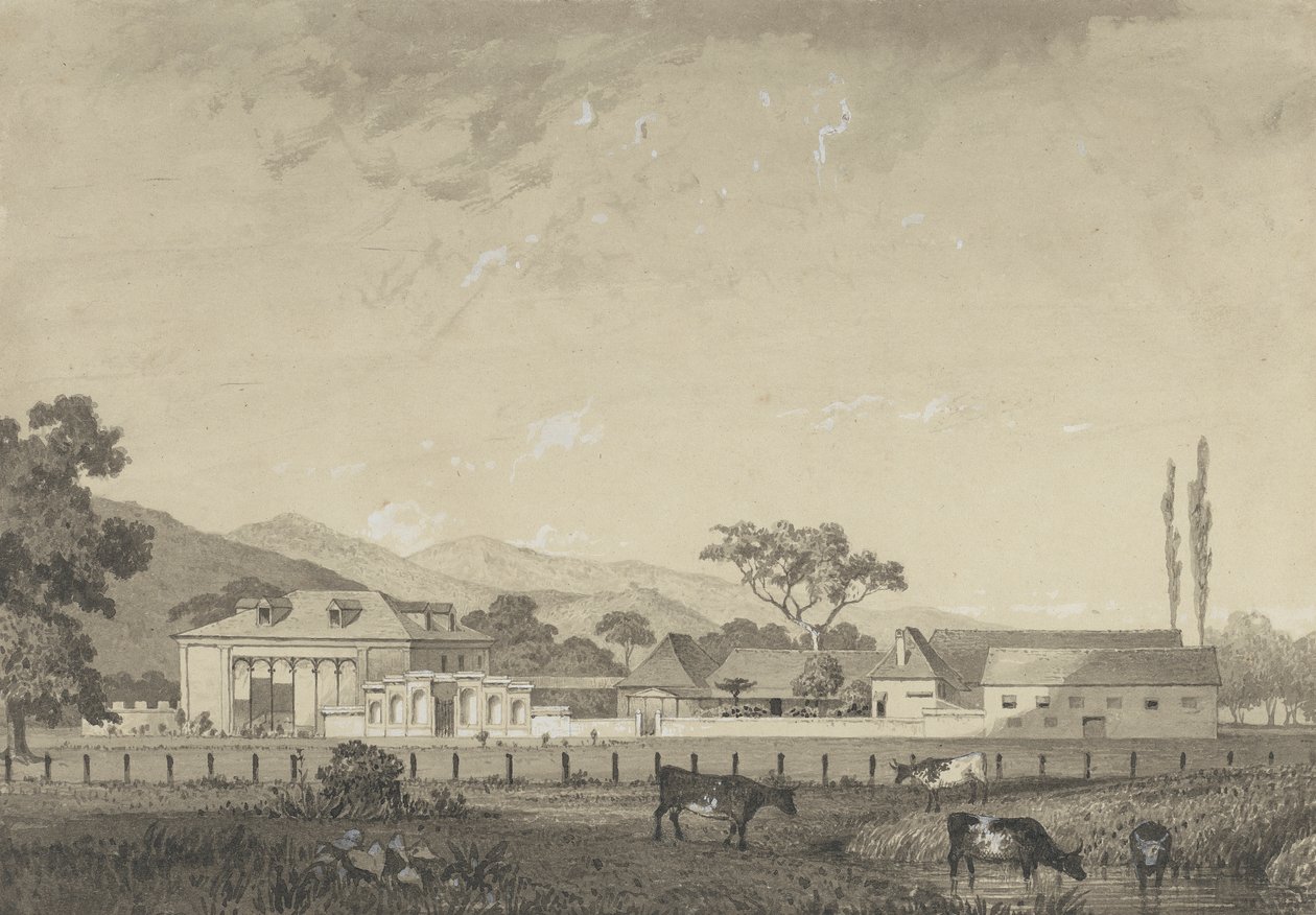 Residentie op Orange Grove Estate, Tacarigua door Michel Jean Cazabon