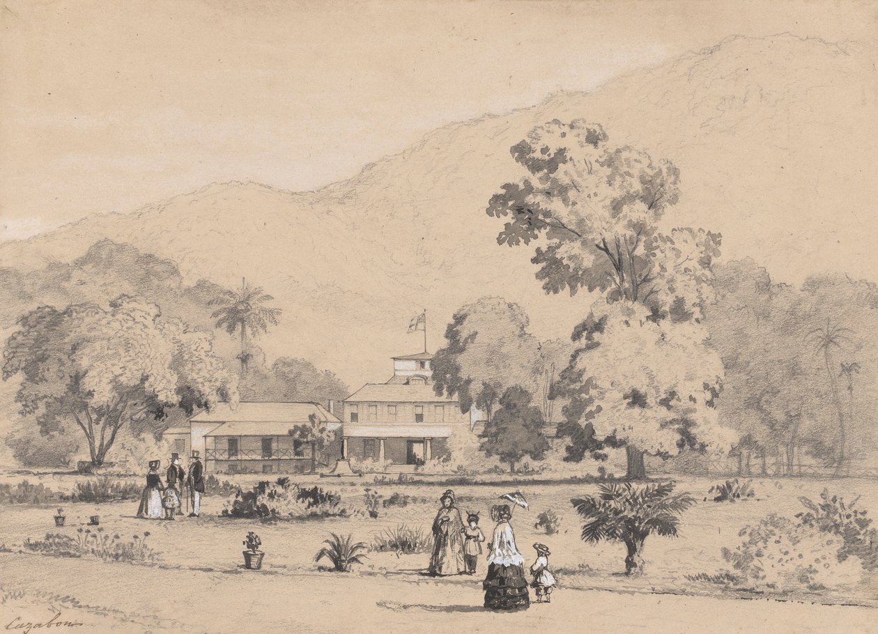 De residentie van de gouverneur, St. Anns door Michel Jean Cazabon