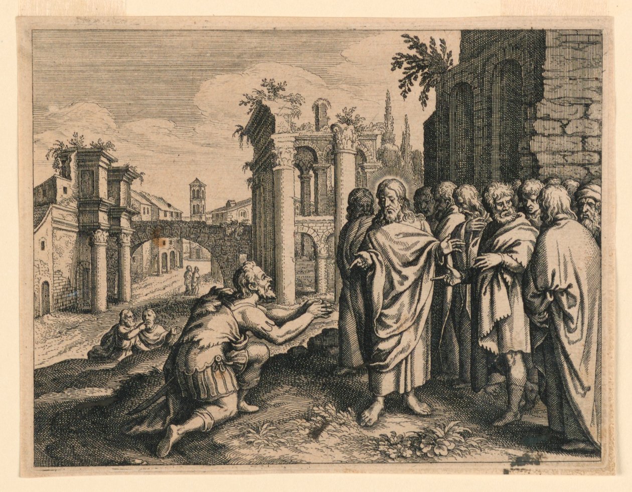 Christus en de Centurion door Michel Lasne