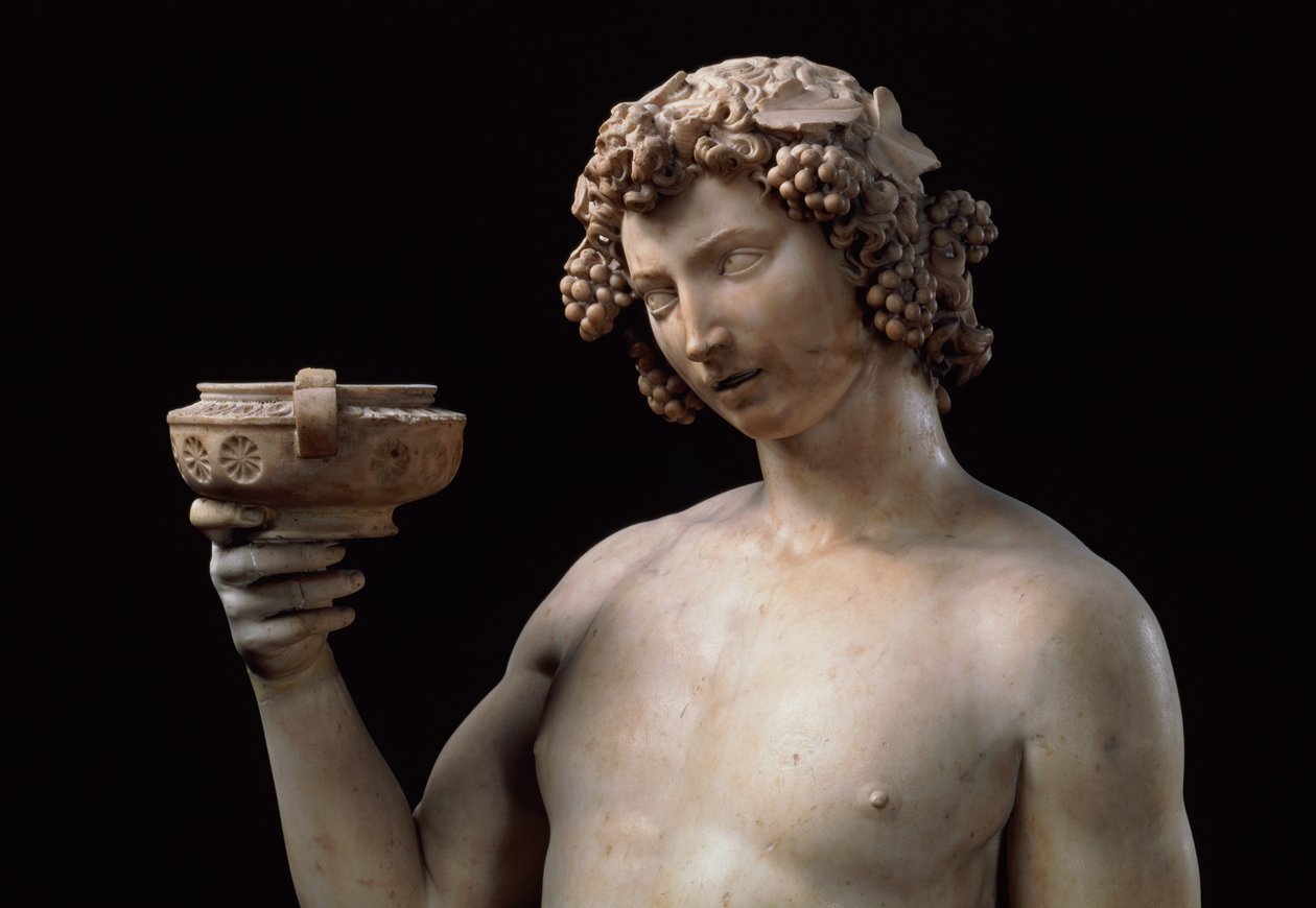 Bacchus (detail), 1497 door Michelangelo Buonarroti
