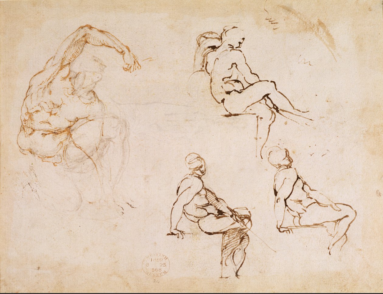 Figuurtekeningen door Michelangelo Buonarroti