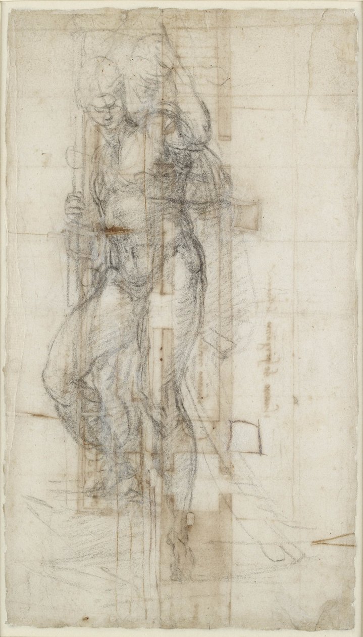 Studie van de opstanding van Christus, ca. 1532 door Michelangelo Buonarroti