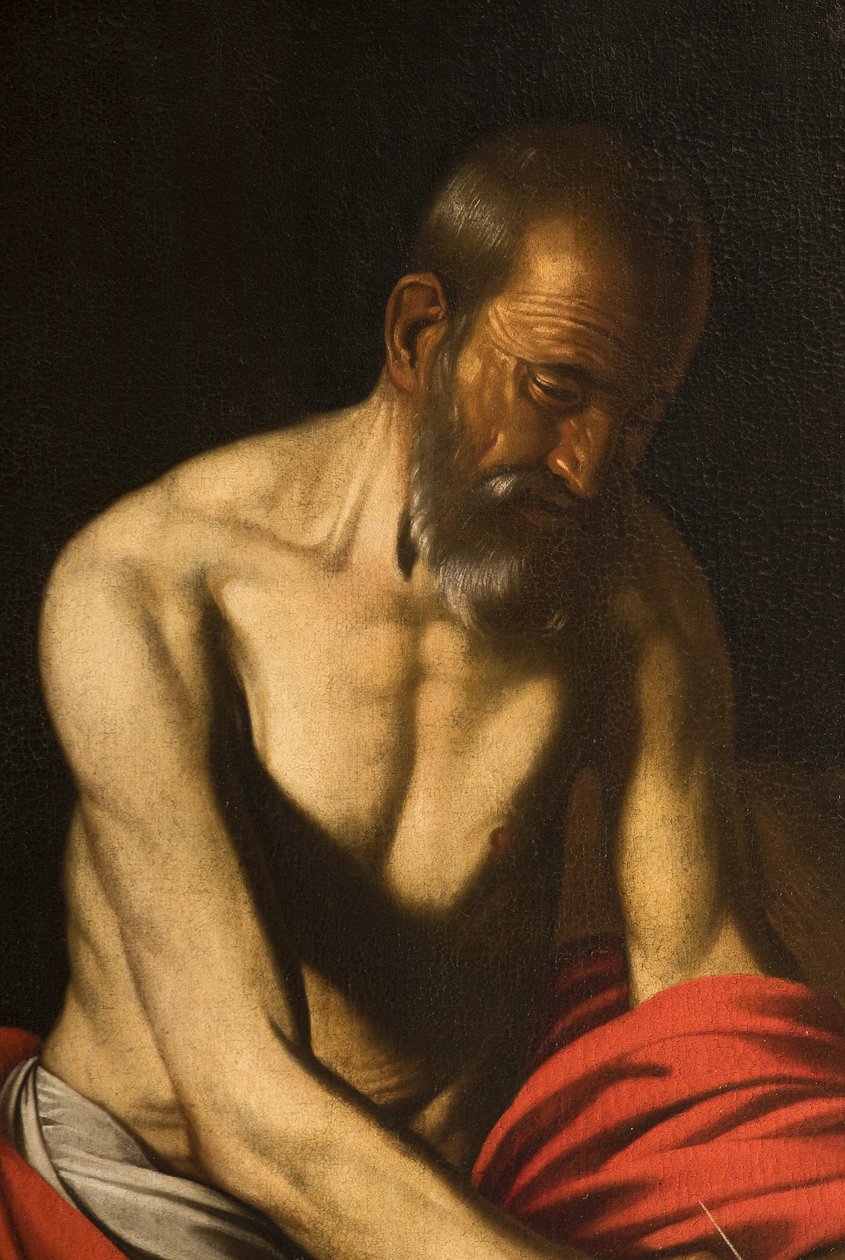 Sint Hiëronymus, (detail), 1607 door Michelangelo Merisi Caravaggio