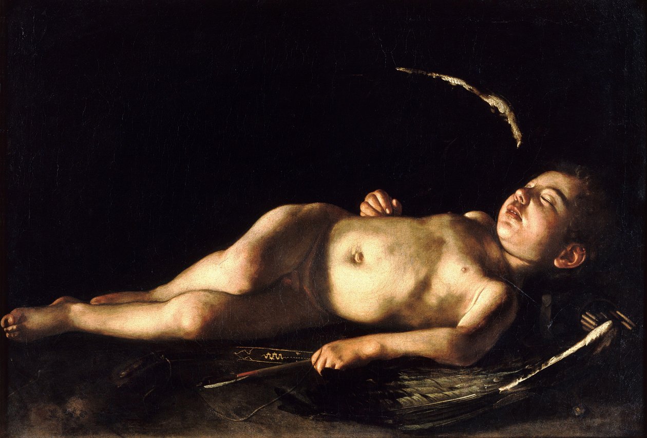 Slapende Cupido door Michelangelo Merisi Caravaggio