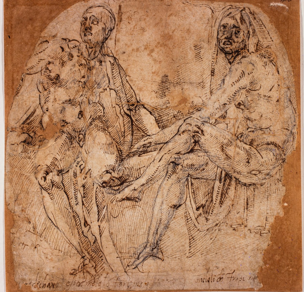 Studies van naakten door Michelangelo (after) Buonarroti