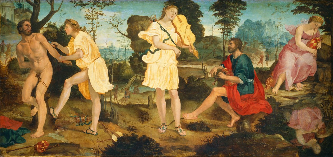 Apollo en Marsyas door Michelangelo Anselmi