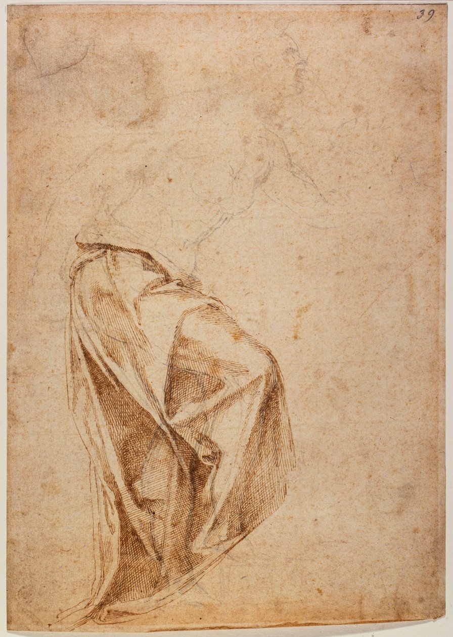Gedrapeerde figuur door Michelangelo Buonarroti