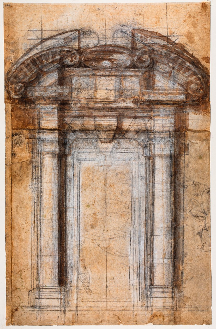 Studie voor Porta Pia door Michelangelo Buonarroti