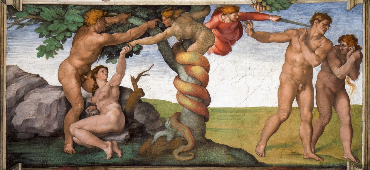 De Verdrijving uit het Paradijs door Michelangelo Buonarroti