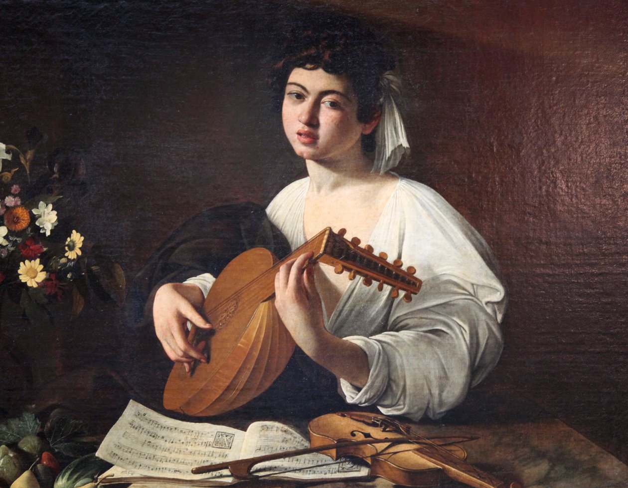 Luitspeler, ca. 1595 door Michelangelo Caravaggio