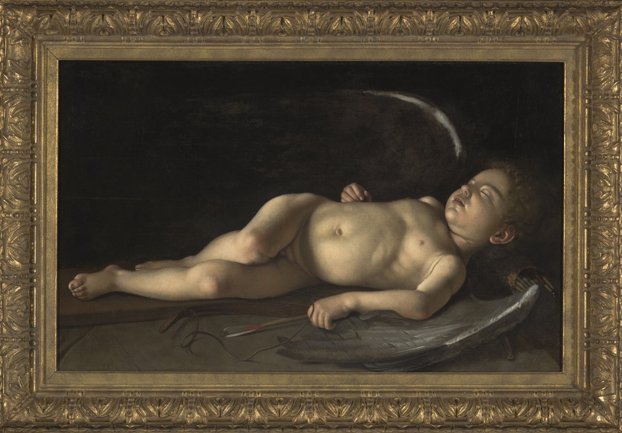 Slapende Cupido door Michelangelo Merisi da Caravaggio