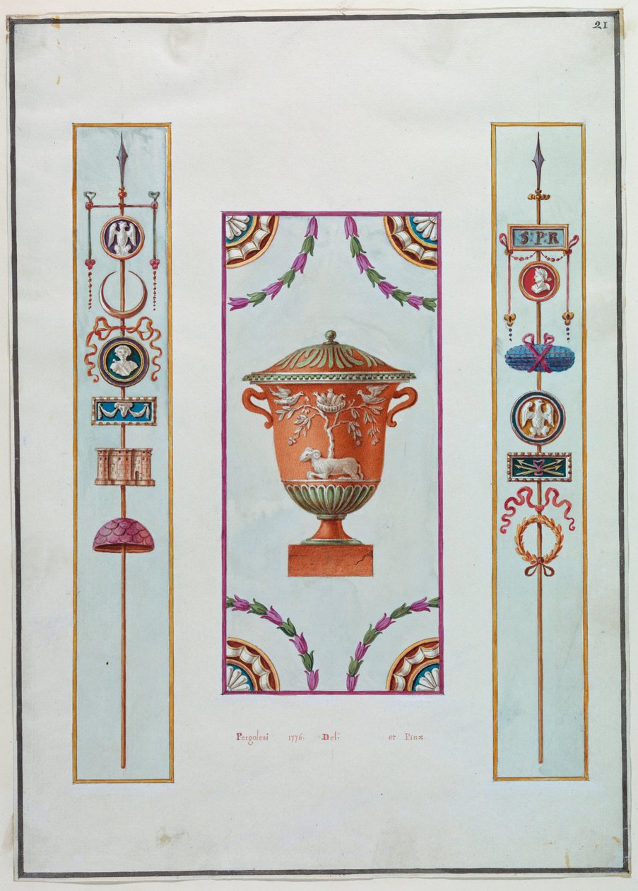 Muurdecoratie door Michelangelo Pergolesi