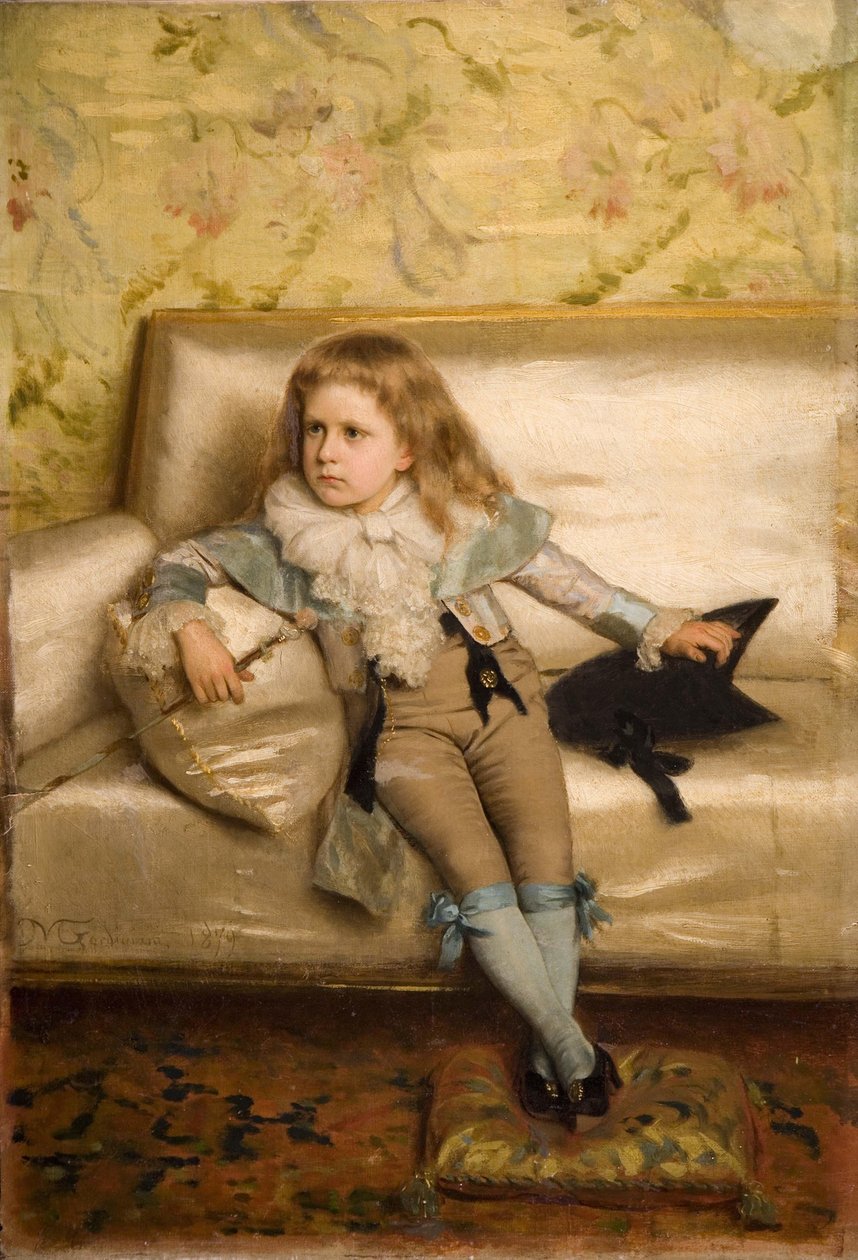 Italiaans: Portret van de zoon Edward door Michele Gordigiani