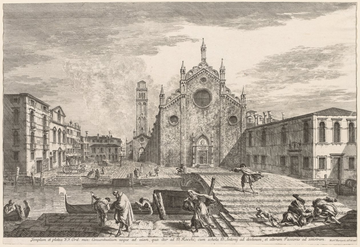 Gezichten op Venetië: Campo dei Frari, 1741 door Michele Marieschi