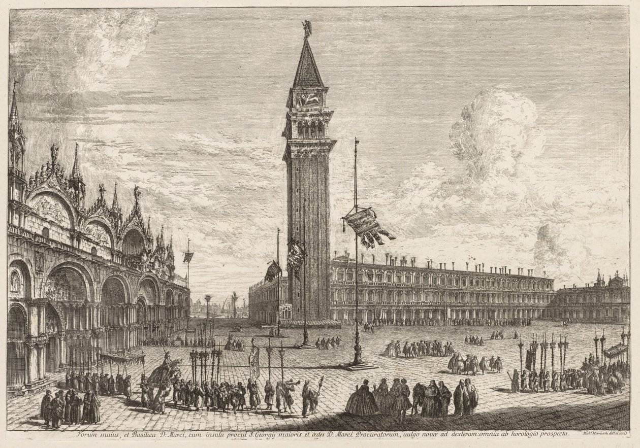 Gezichten van Venetië: Piazza en Piazzetta, 1741 door Michele Marieschi