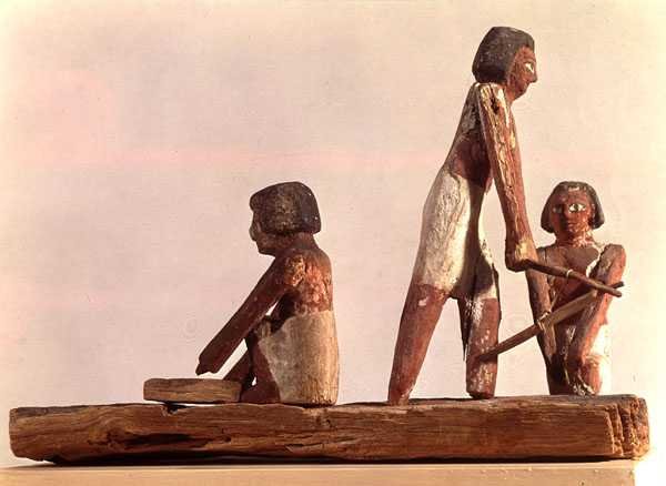 Model van Egyptische baksteenmakers Koninkrijk, uit Beni Hasan, ca. 2000 v.Chr. door Middle Kingdom Egyptian