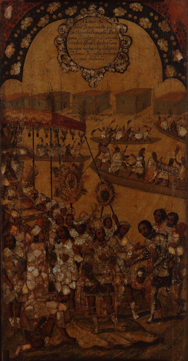 De verovering van Mexico. Tafel X door Miguel Gonzales