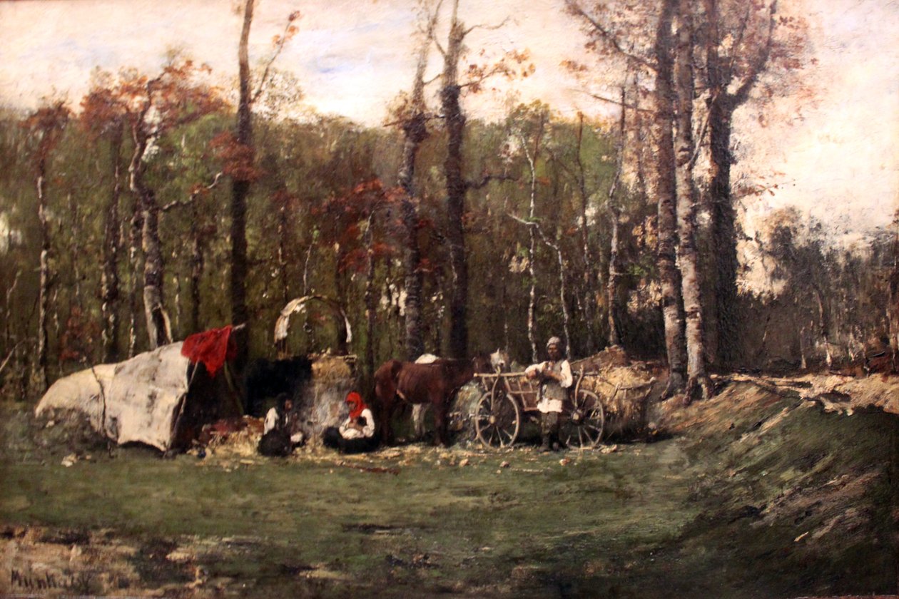 Zigeunerkamp door Mihály Munkácsy