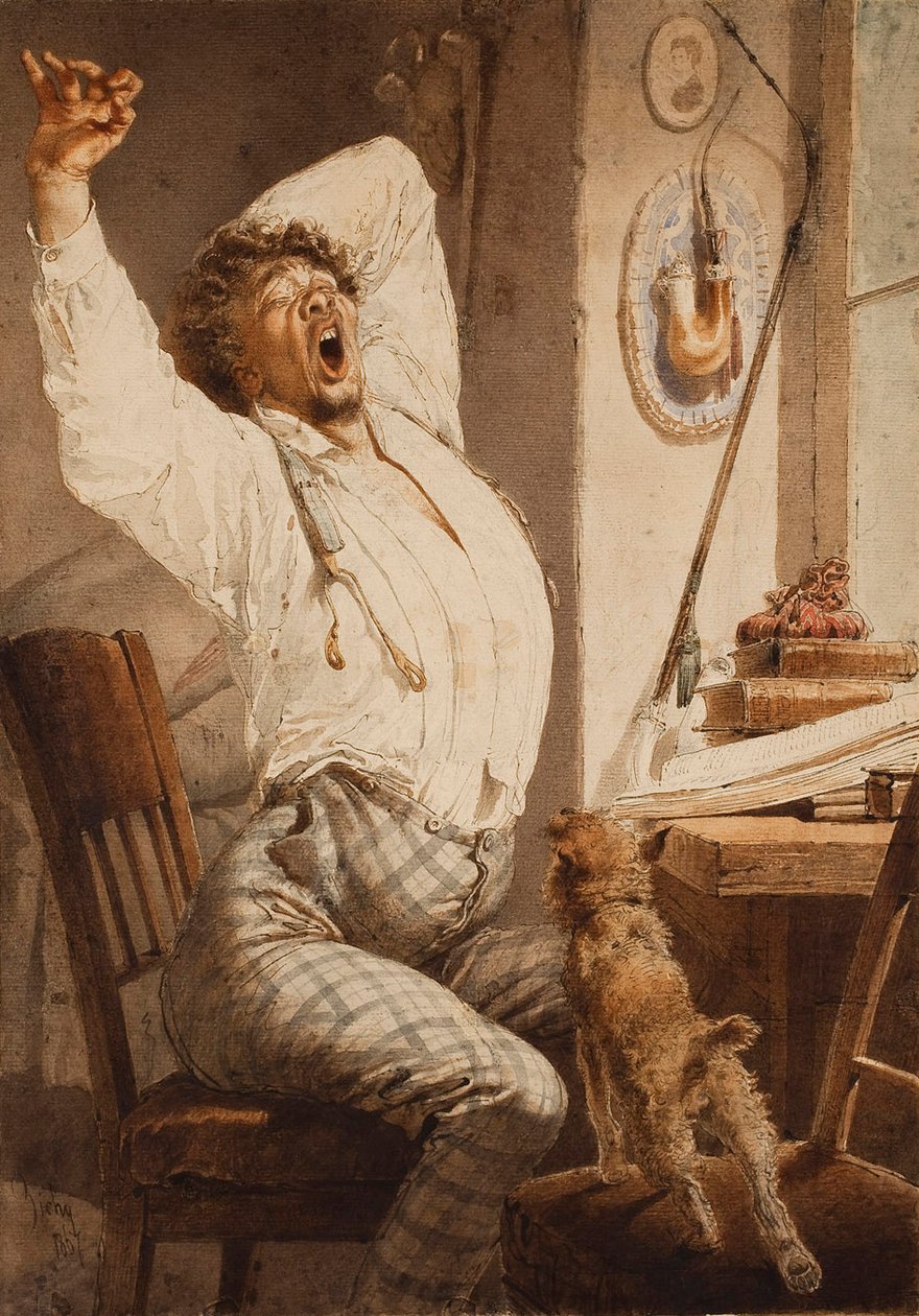 Jonge man (Ochtend) door Mihaly von Zichy