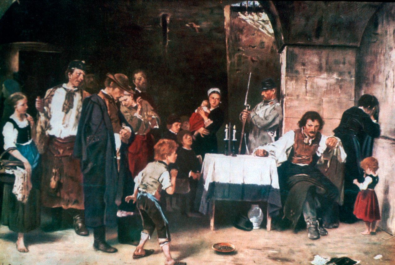 De Gevangeniscel, ca. 1864-1900 door Mihály Munkácsy