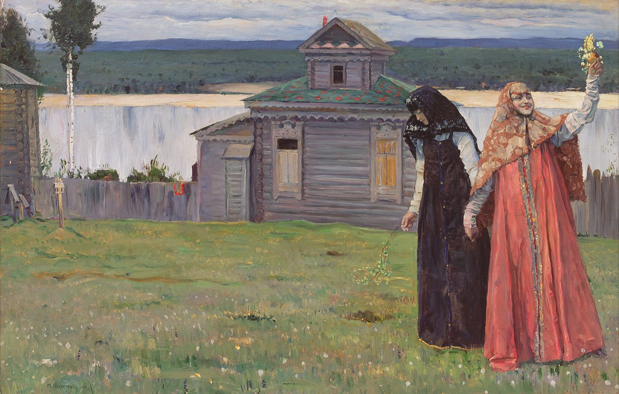 In een afgelegen klooster, 1915 door Mikhail Vasilievich Nesterov