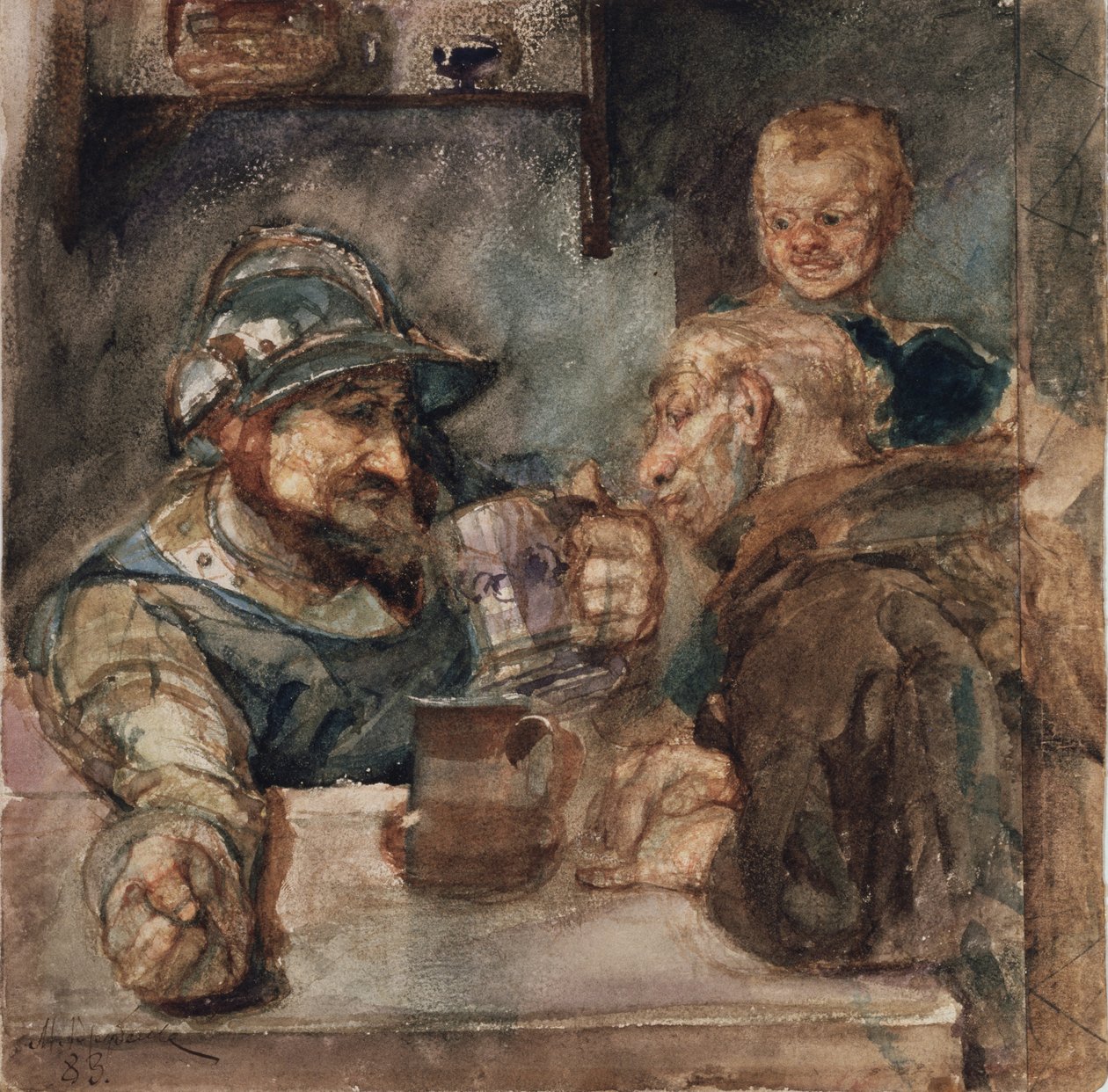 Over een bierpul, 1883 door Mikhail Aleksandrovich Vrubel