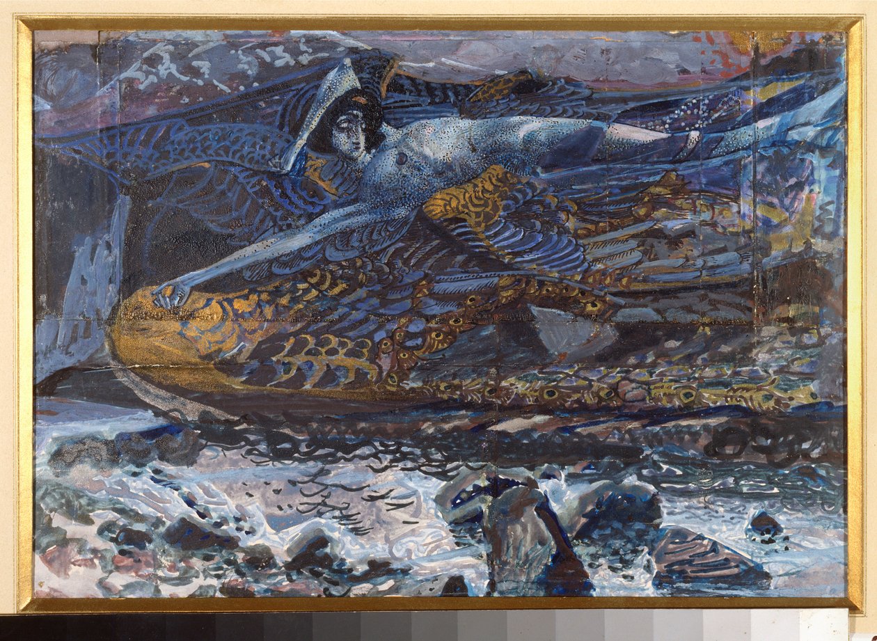 De Neergeslagen Demon door Mikhail Aleksandrovich Vrubel