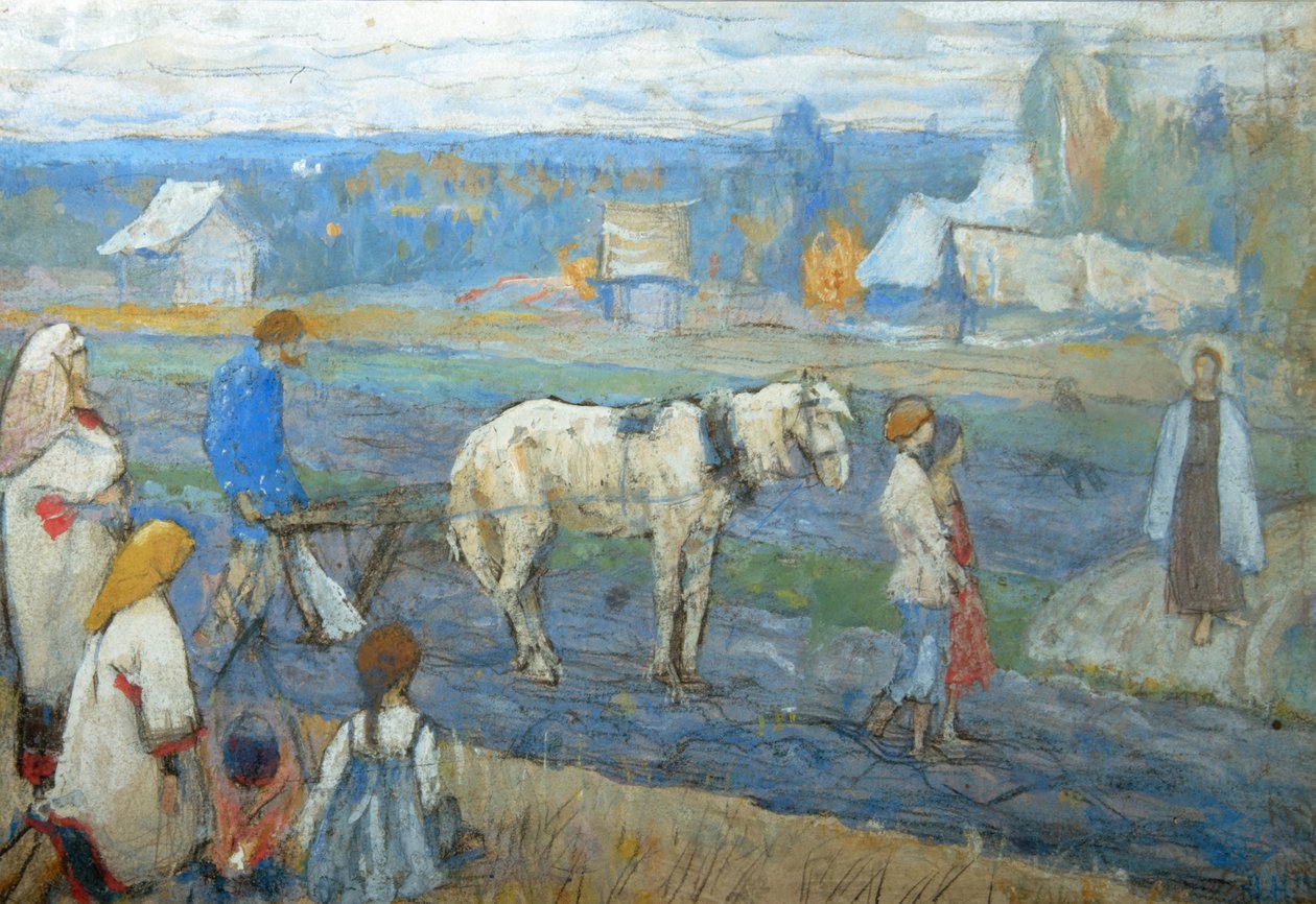 Op het veld, 1911 door Mikhail Vasilievich Nesterov