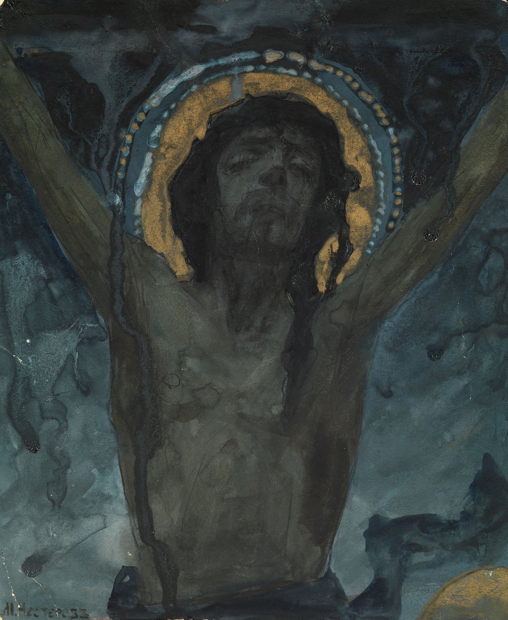 Christus aan het kruis door Mikhail Vasilievich Nesterov