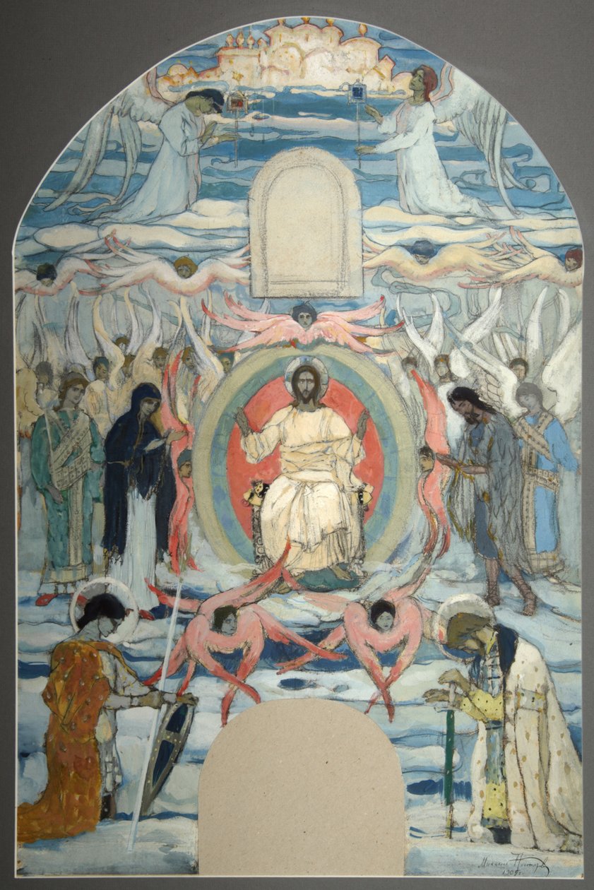 De Verlosser op de Troon door Mikhail Vasilievich Nesterov