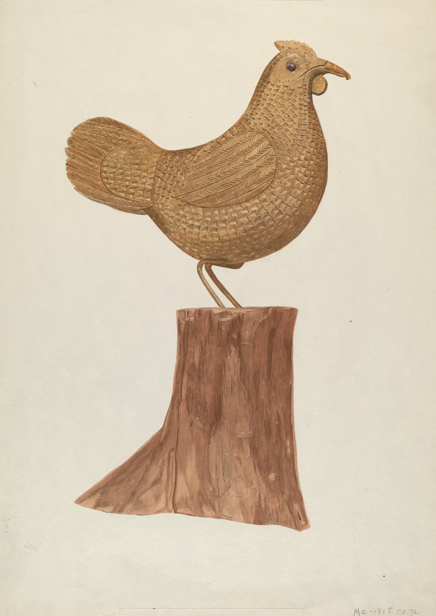 Kleine houten hen door Mildred E. Bent