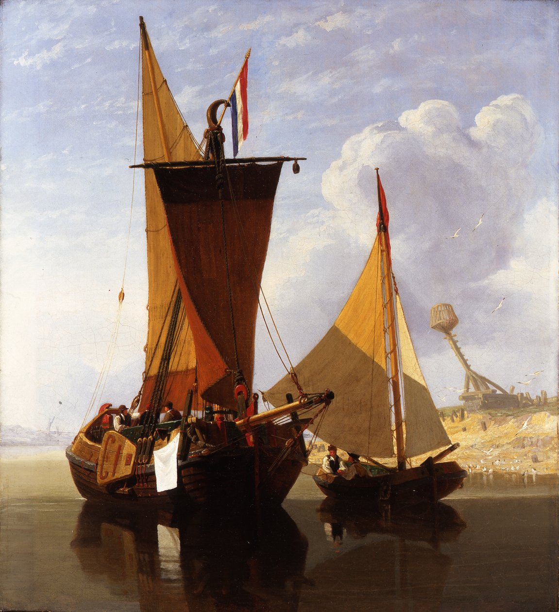 Boten op de Medway door Miles Edmund Cotman