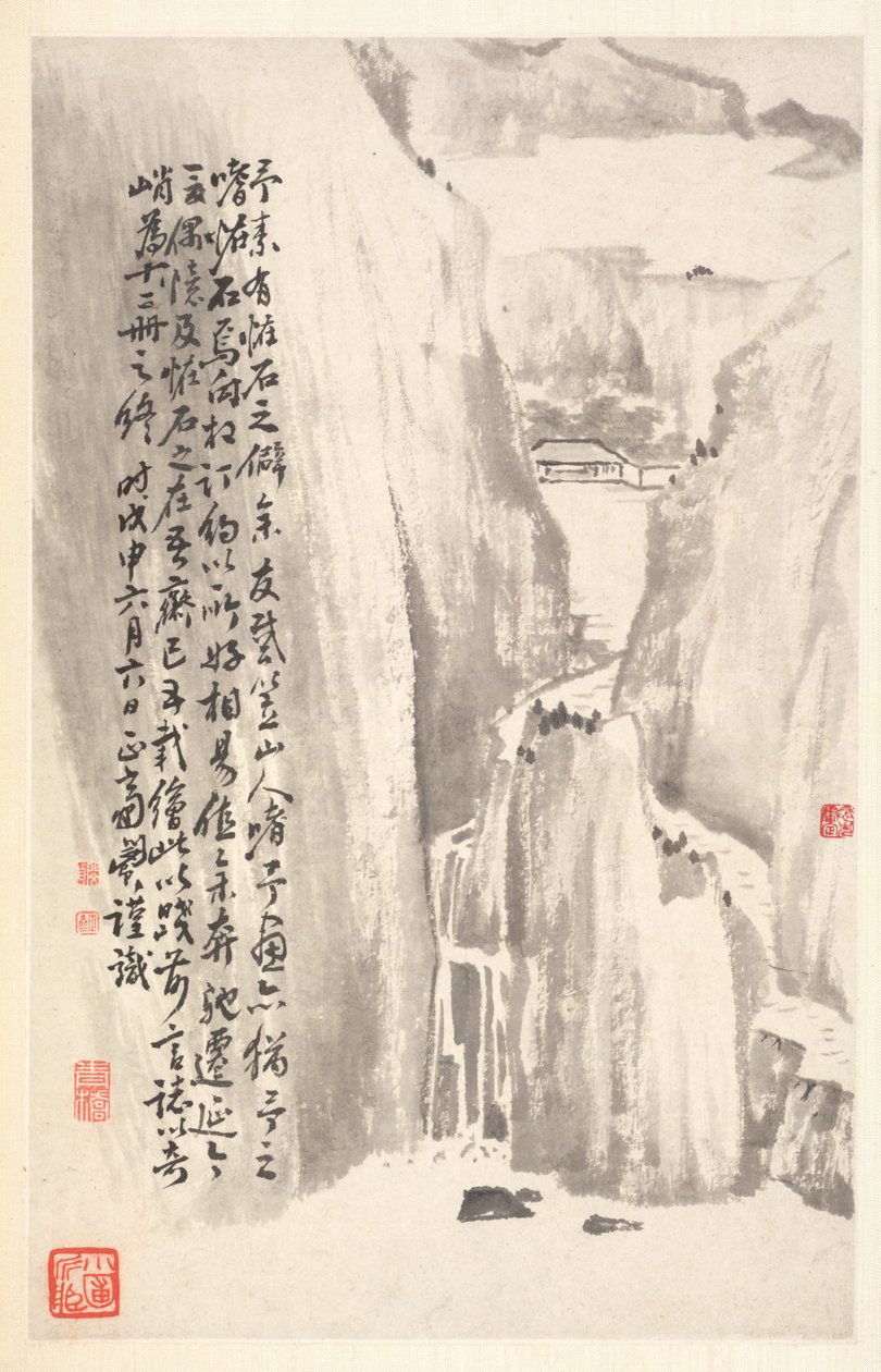 Steile kliffen, 1788 door Min Zhen