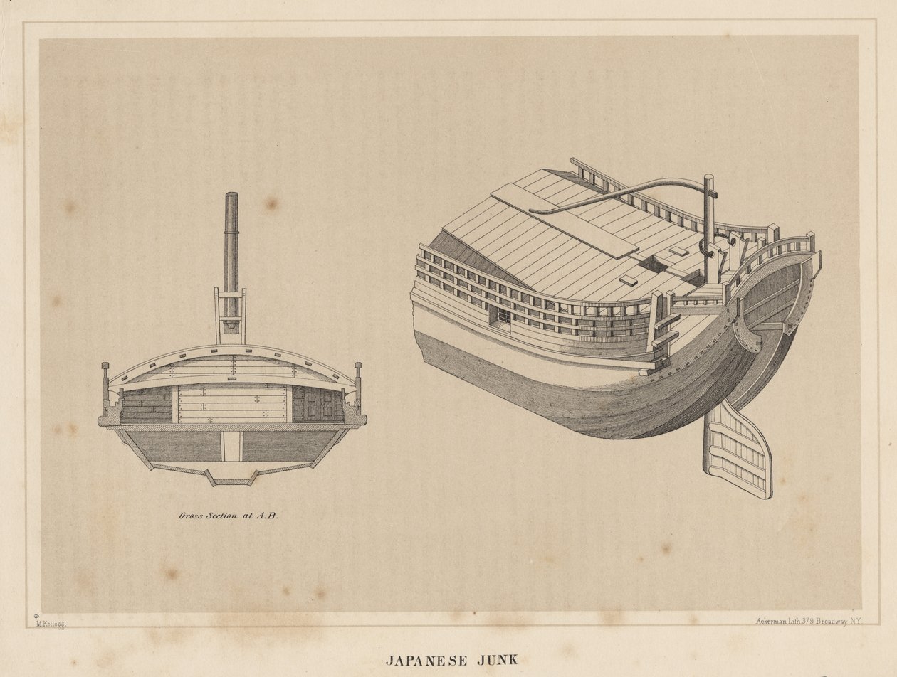 Japanse Jonk, 1855 door Miner Kilbourne Kellogg